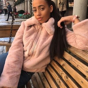 Zip Up Front Faux Fur Jacket